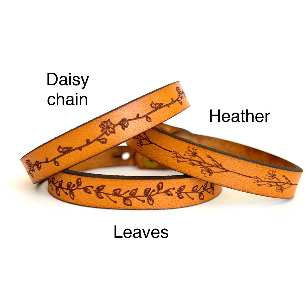 New Market Farmhouse - Thin Floral Leather Bracelet