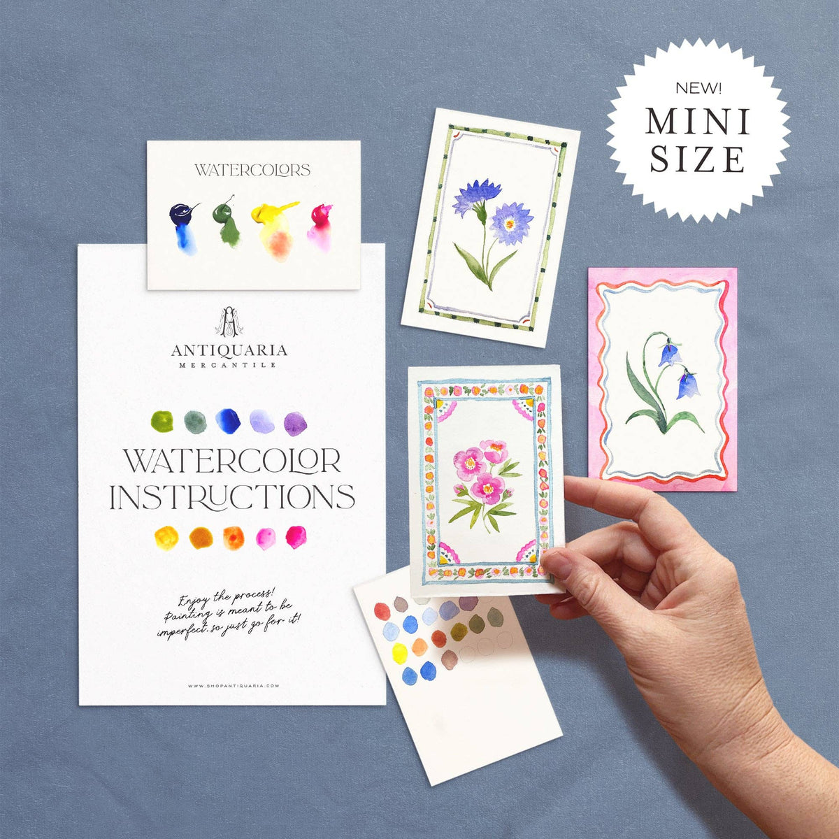 Antiquaria - Mini Watercolor Painting Kit: Flowers