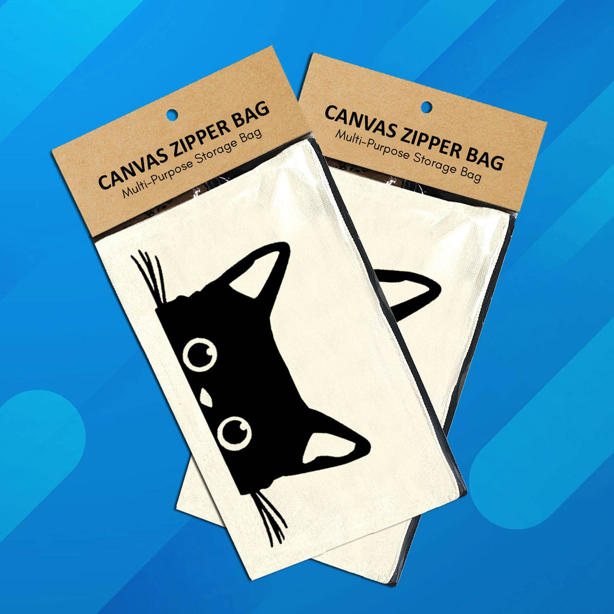 Coastal Creators of Connecticut. - Cat Peeking Canvas Bag