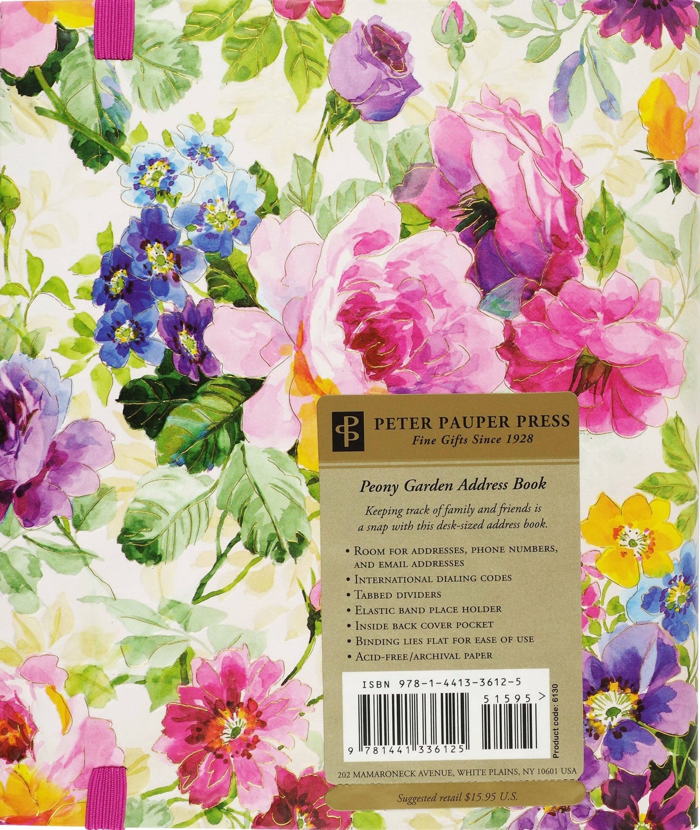 Peter Pauper Press - Peony Garden Large Address Book