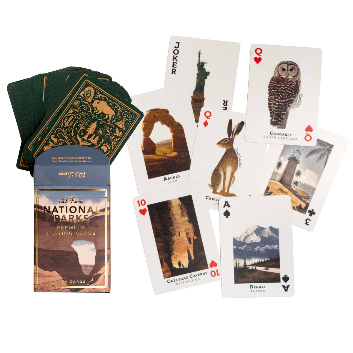 123 Farm - National Parks Illustrated Playing Cards