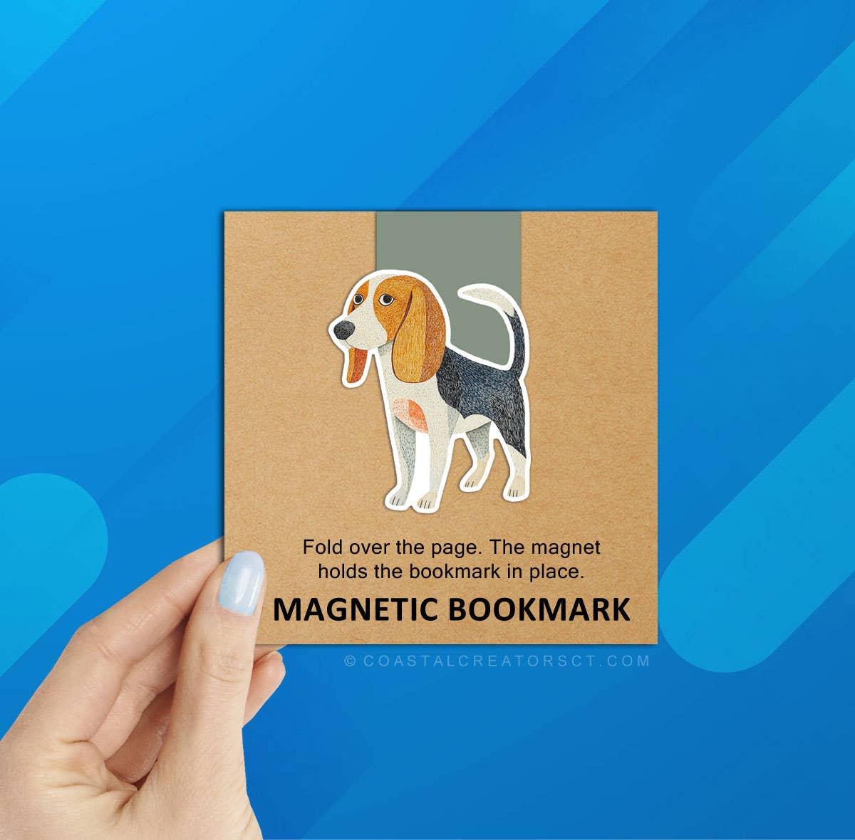 Coastal Creators of Connecticut - Hound Dog Reversible Magnetic Bookmark (Packaged)