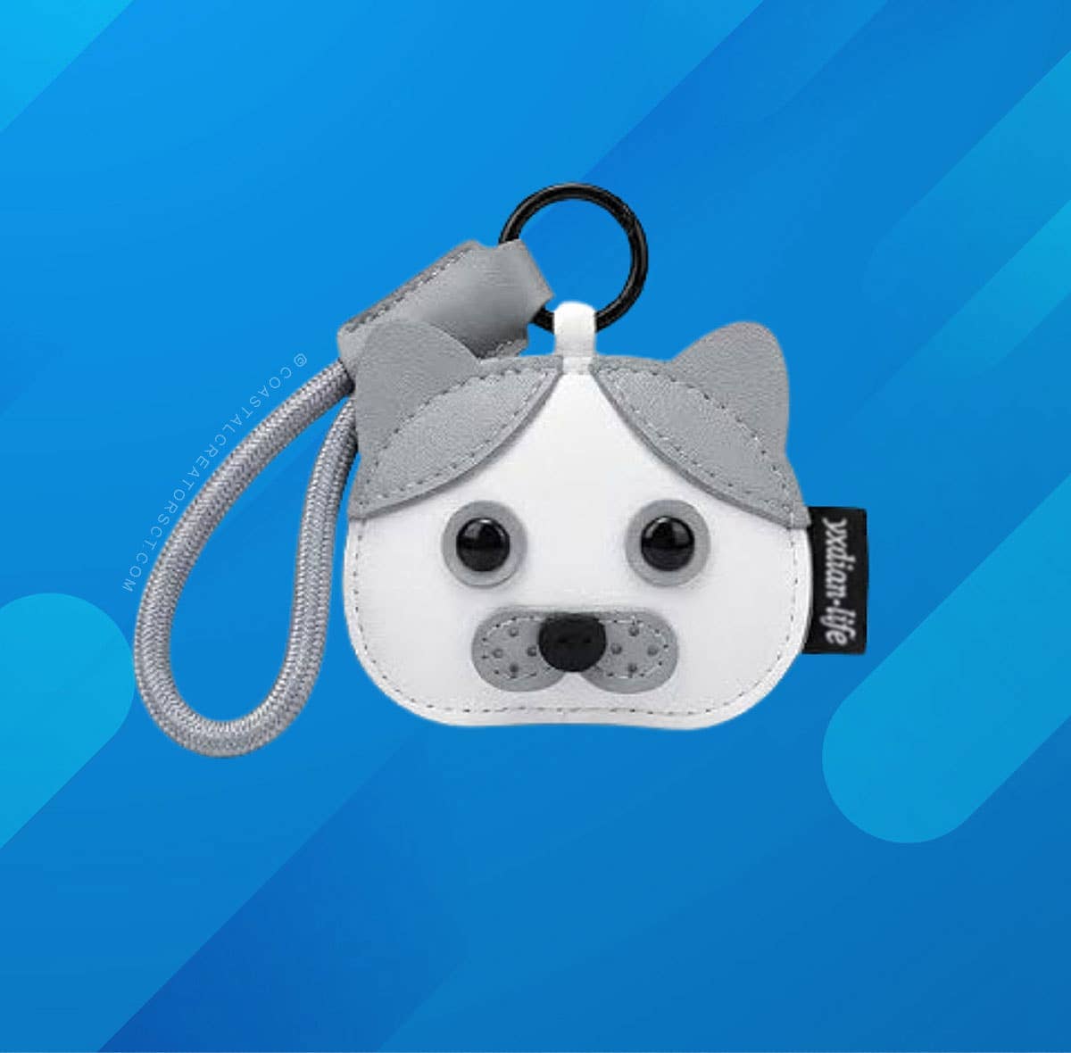 Coastal Creators of Connecticut. - Cat Leather Bag Charm and Key Chain Fob