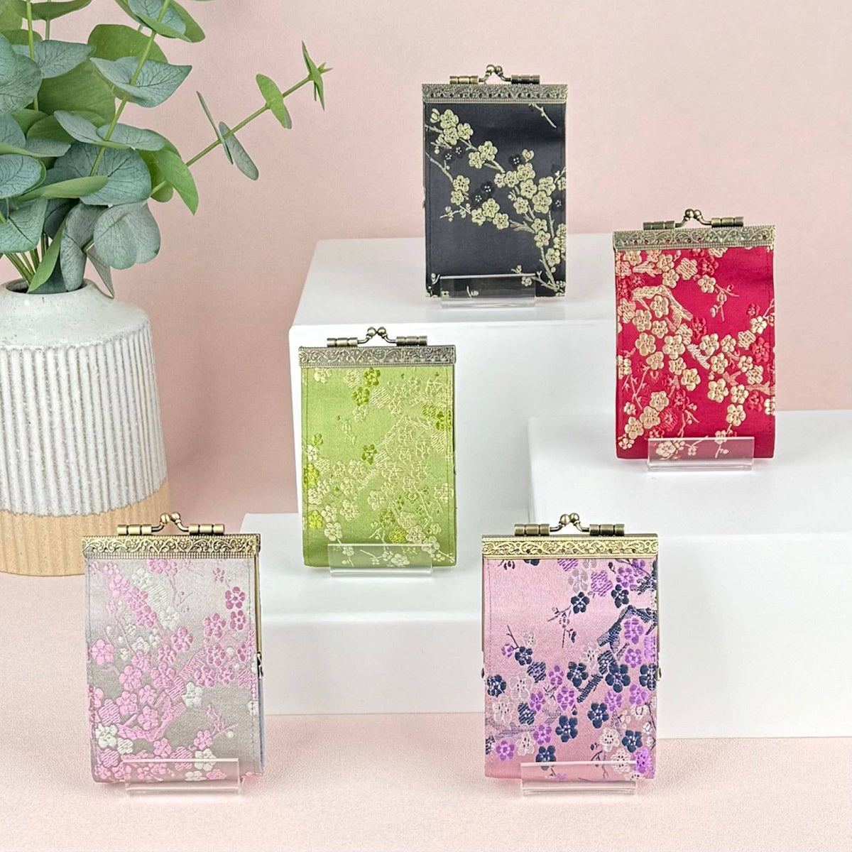 Cherry Blossom Brocade RFID Card Holder