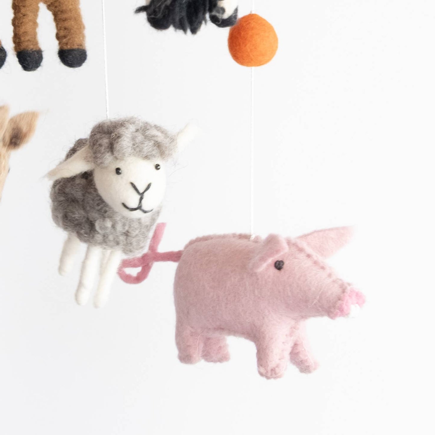 The Winding Road - Farm Animals and Red Barn Baby Mobile