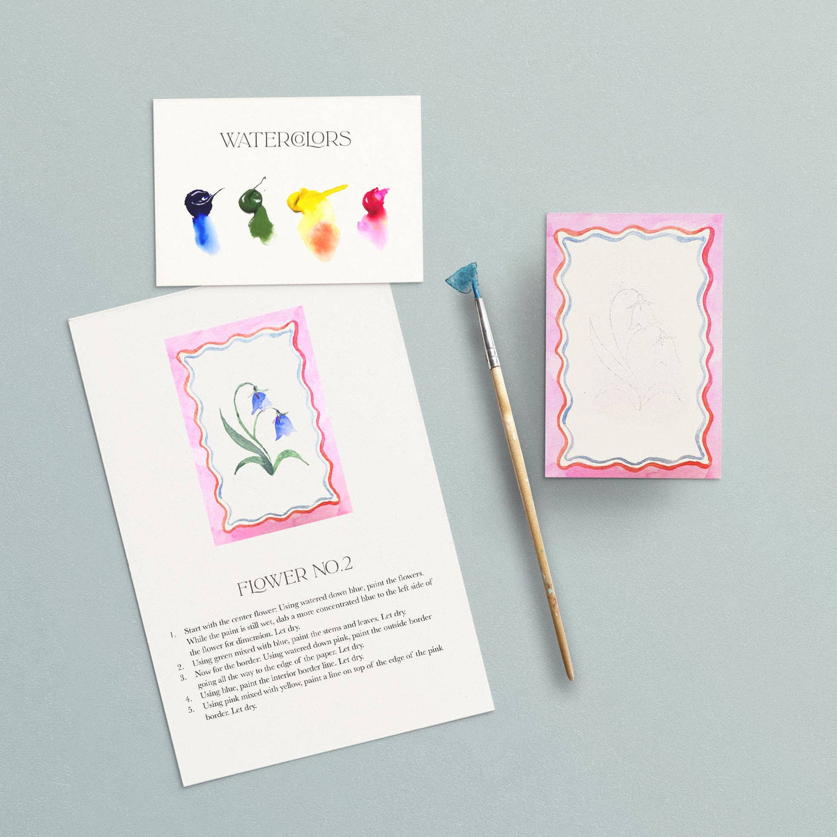 Antiquaria - Mini Watercolor Painting Kit: Flowers