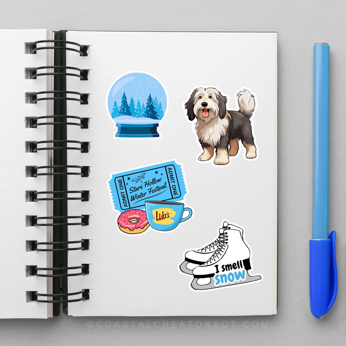 Coastal Creators of Connecticut - 4-Pack Gilmore Girls Winter Festival Sticker Pack