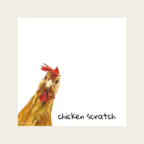Forever Caroline - Sticky Notes w/ Chicken Art & "Chicken Scratch" | 50 Pages