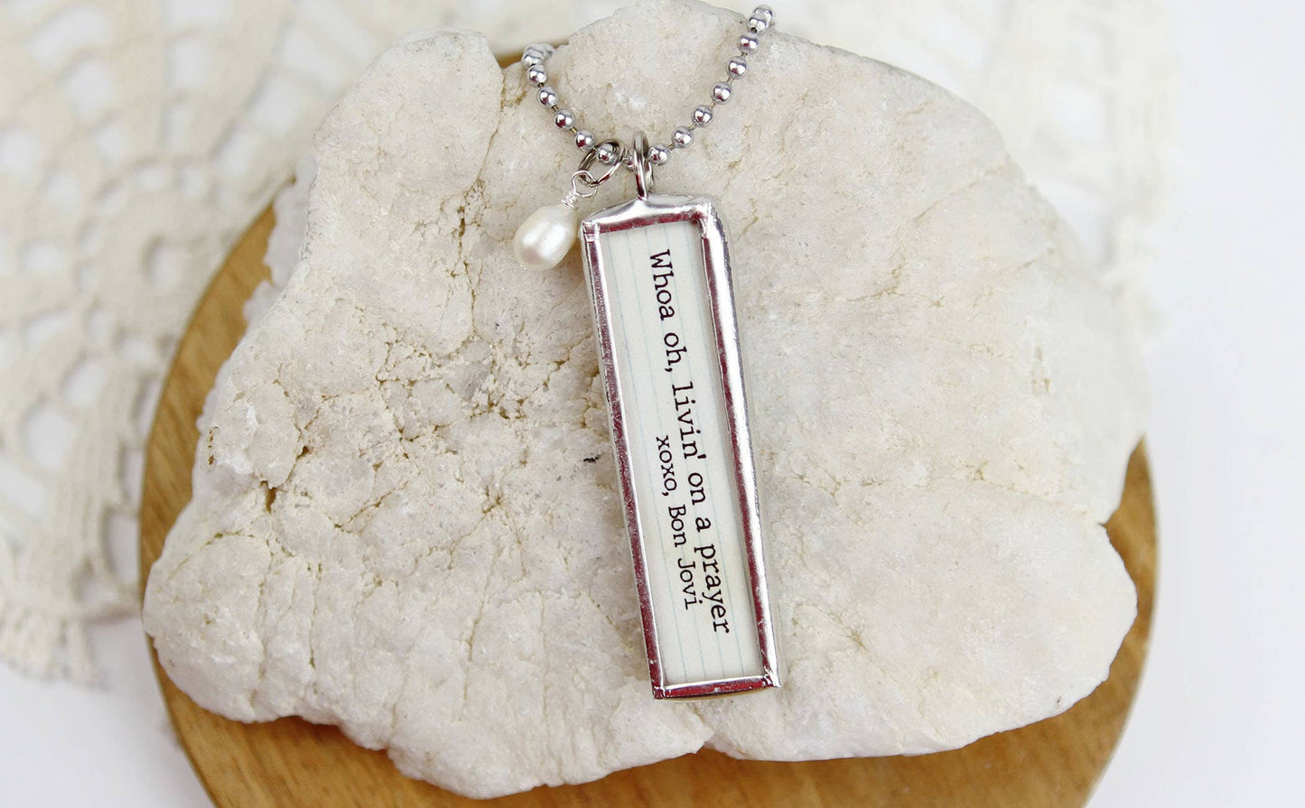 Jennifer Dahl Designs LLC - Livin' On A Prayer XO Lyric Charm Necklace
