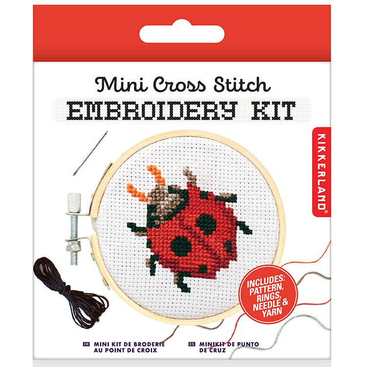 Mini Cross Stitch Embroidery Kit - Ladybug