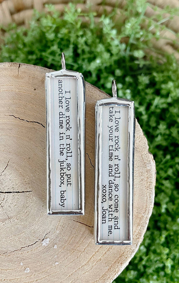 Jennifer Dahl Designs LLC - I Love Rock and Roll XO Soldered Art Charm