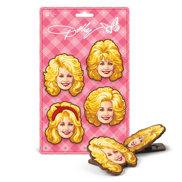 Fred & Friends - Dolly Parton Bag Clips, Set of 4, Iconic Hairstyle Designs