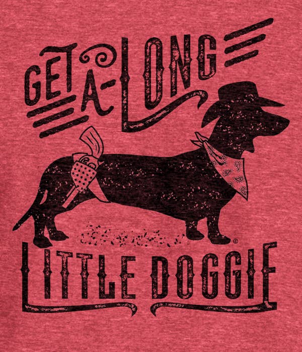 Mason Jar Label - Get a Long Little Doggie Short Sleeve Tee