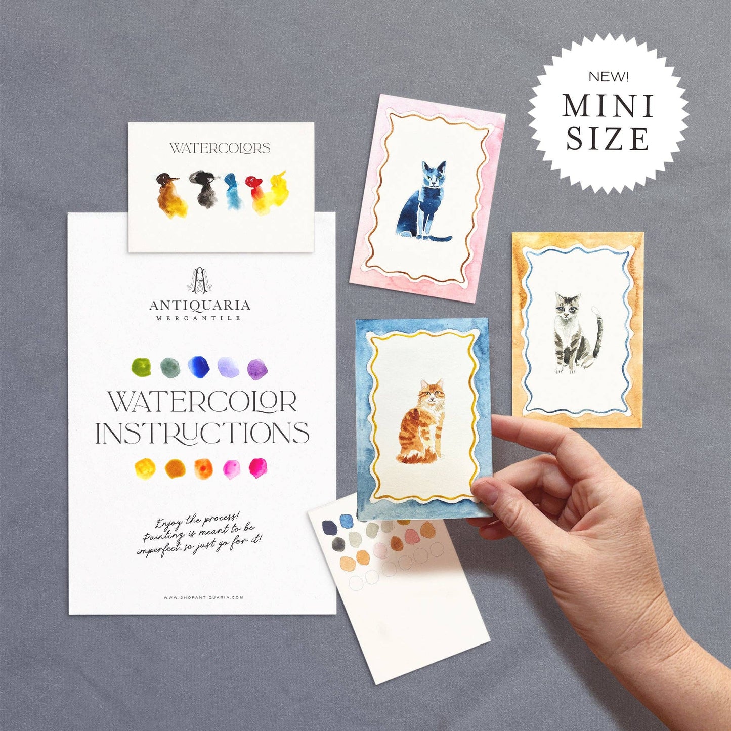 Antiquaria - Antiquaria Mini Watercolor Painting Kit: Cats