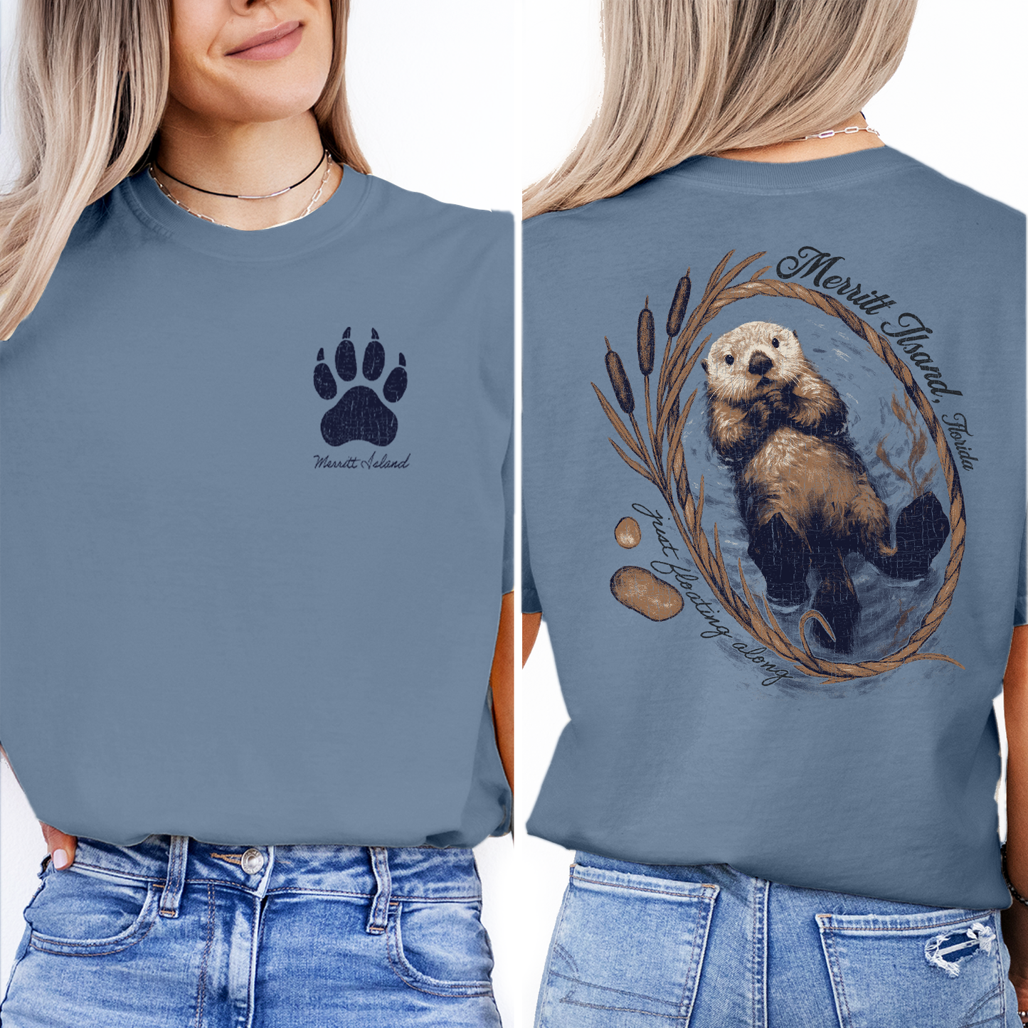Textile Graphix - Floating Otter Tee – The Educated Otter Graphic T-Shirt