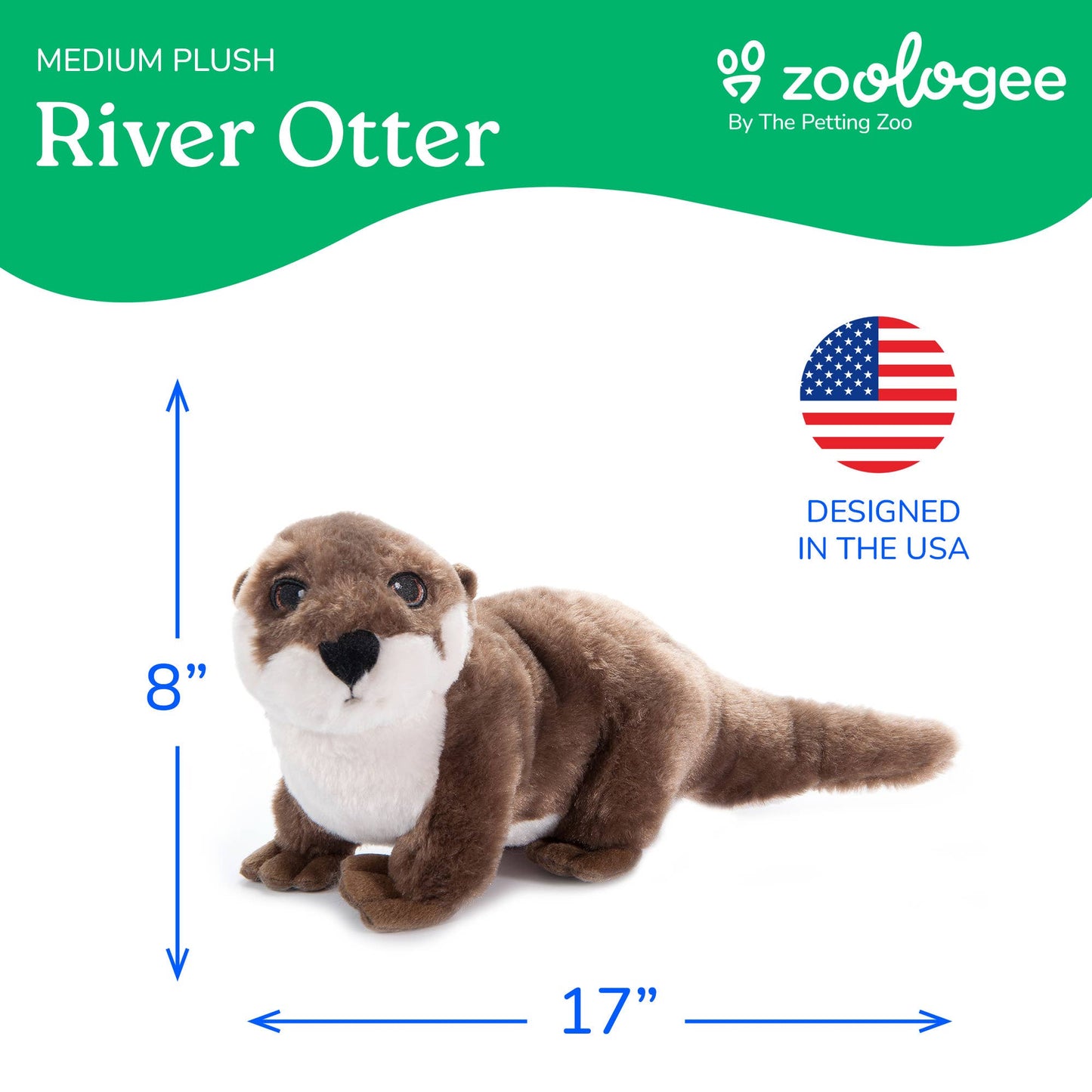 The Petting Zoo - Recycled Earth Keeperz River Otter medium 17"