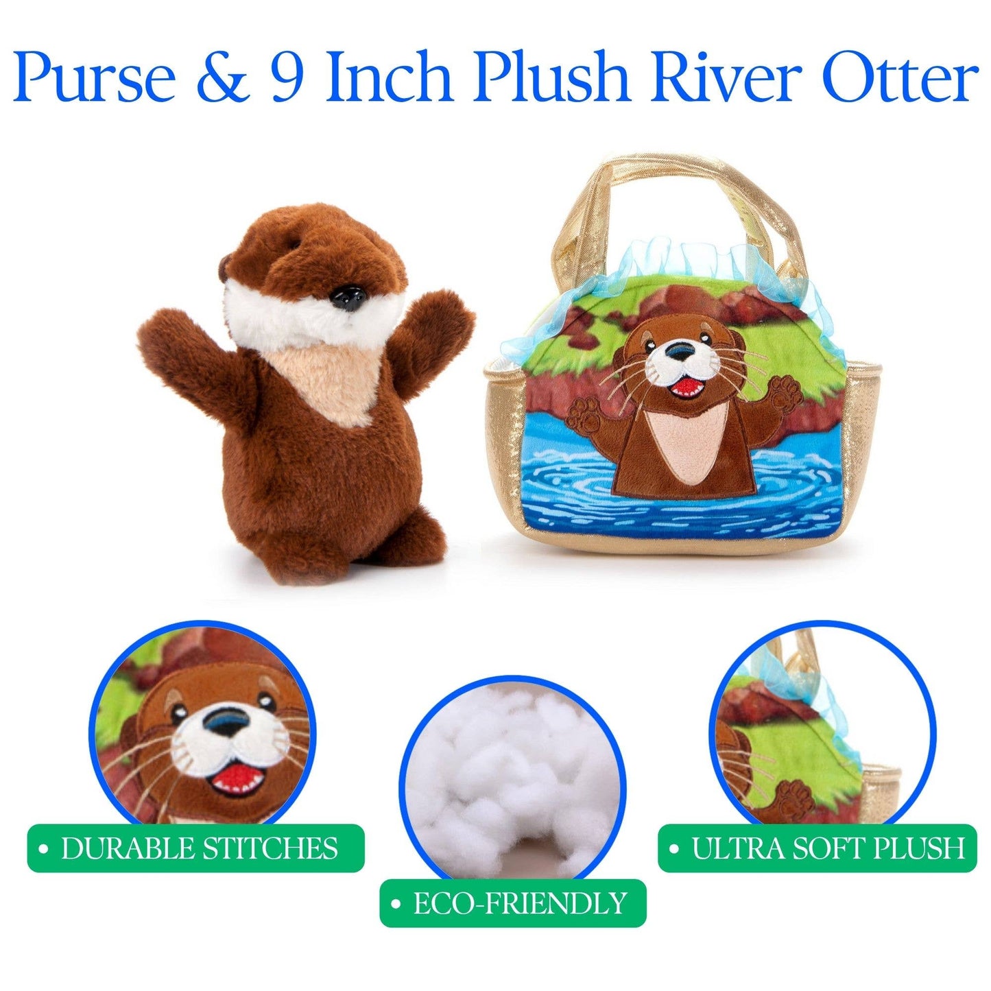 The Petting Zoo - Plush Animal Set with Purse -  River Otter