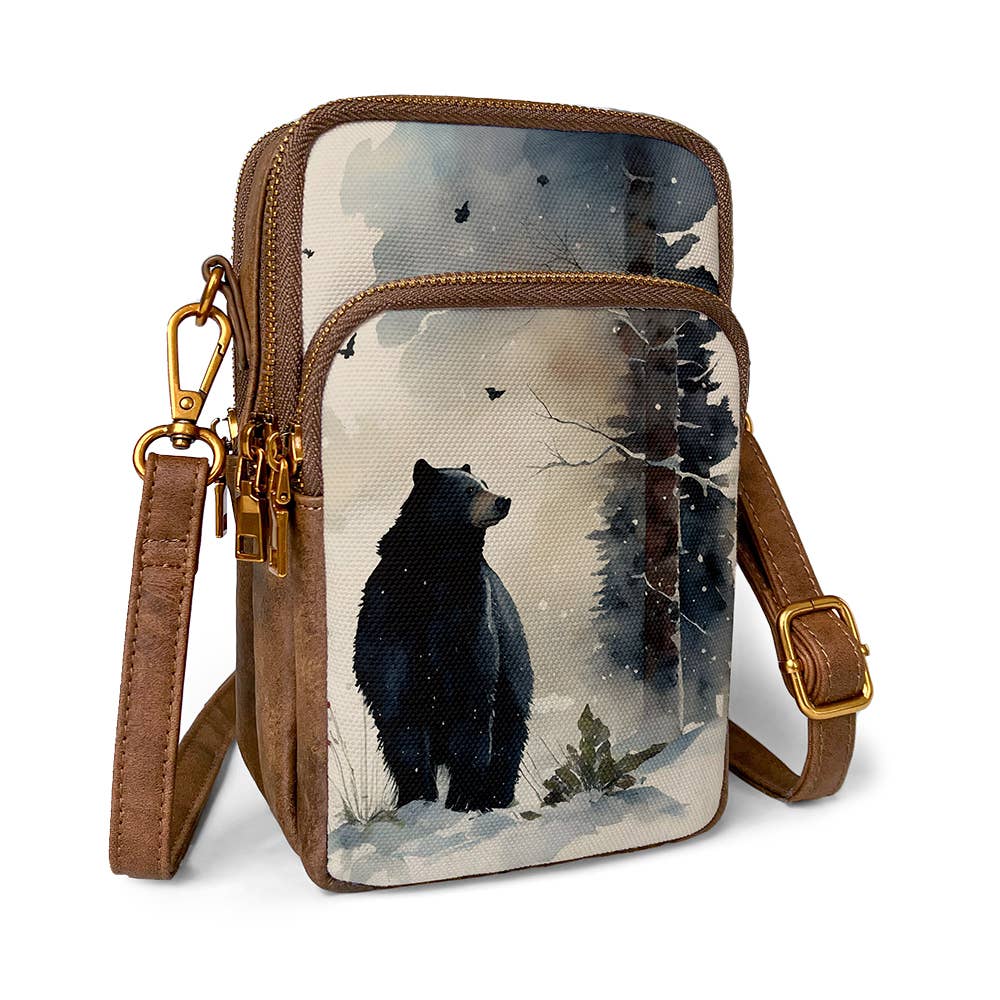 ANNGOTI - Black Bear Cellphone Sling Bag