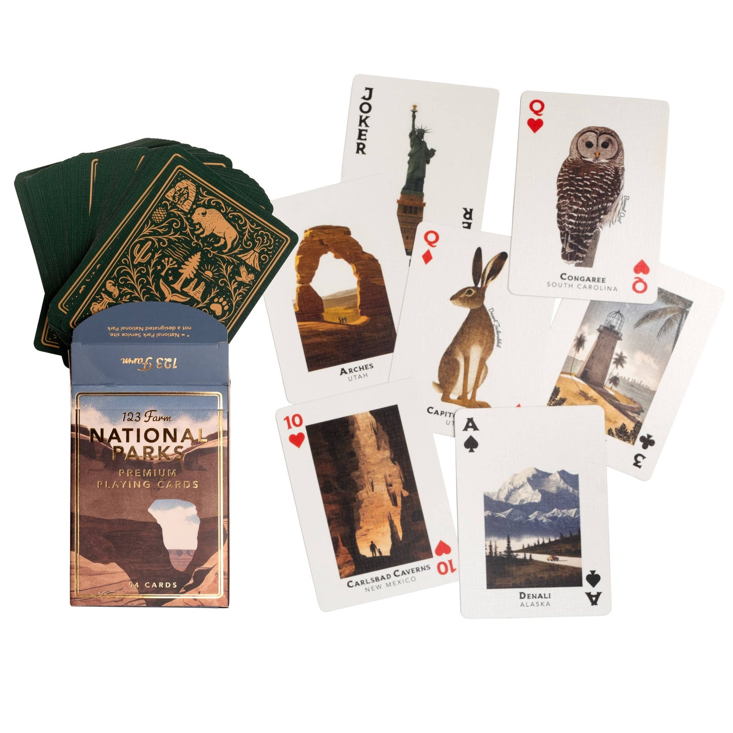123 Farm - National Parks Illustrated Playing Cards