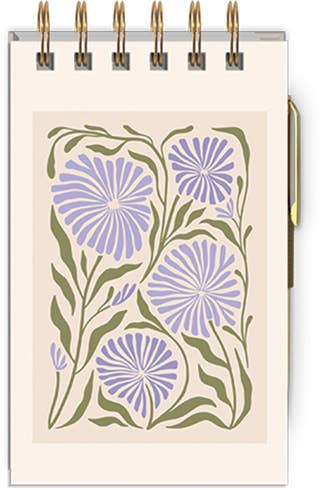 Lady Jayne - Spiral Notepad With Pen FLOWER MARKET ALLIUM