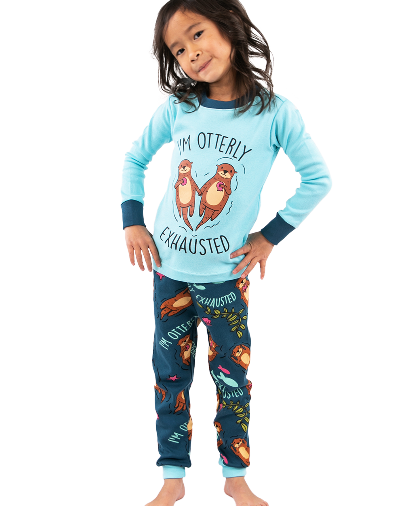 Lazy One - Otter Kid's Long Sleeve Pajama Set