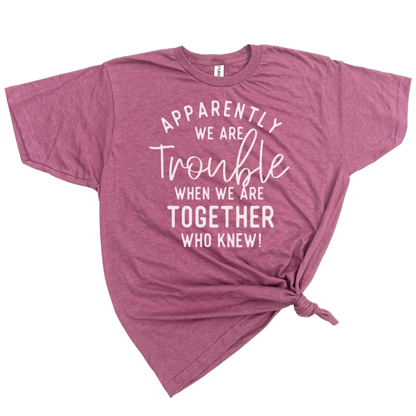 dkhandmade - APPARENTLY WE ARE TROUBLE WHEN WE ARE TOGETHER T-SHIRT