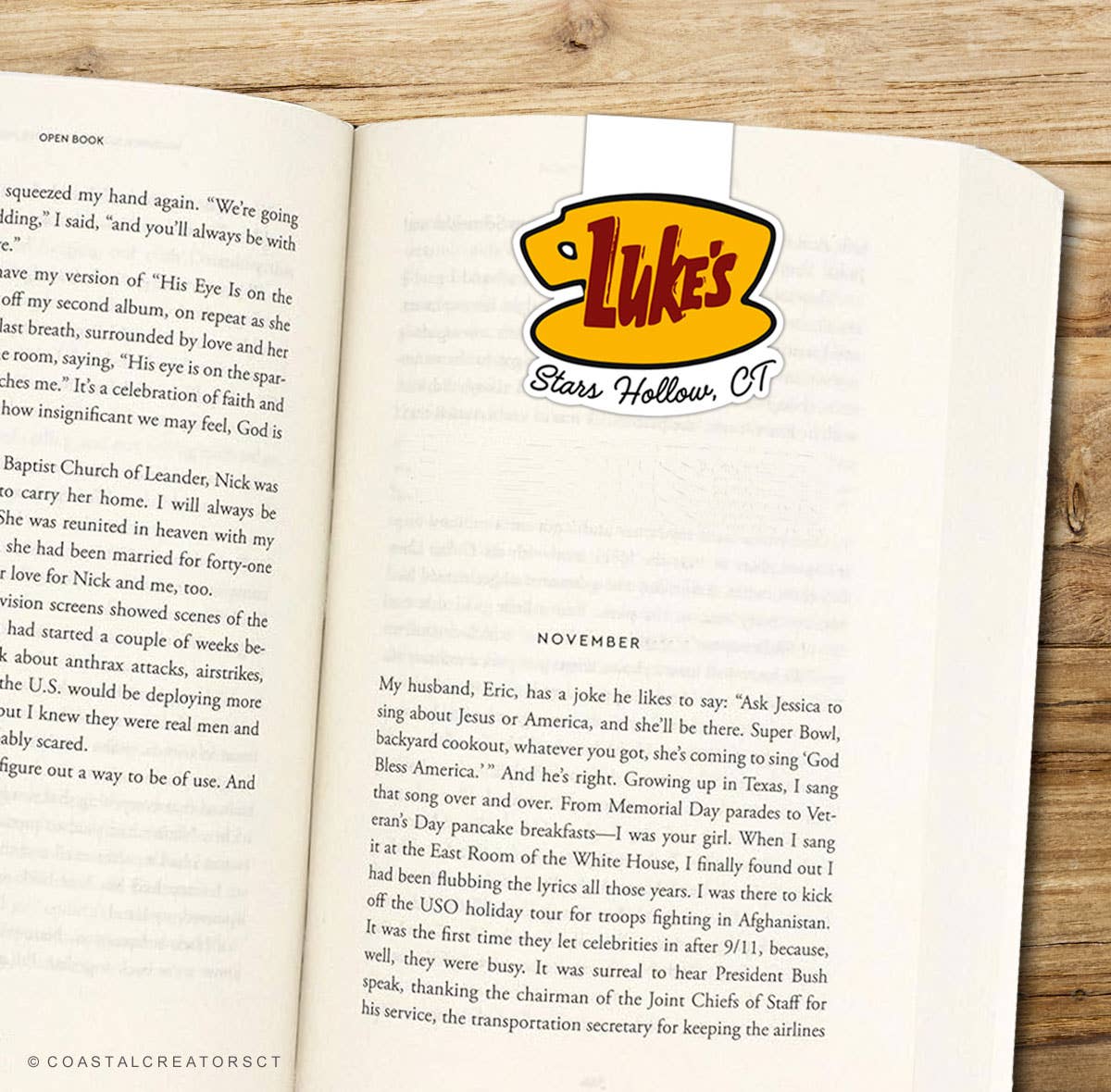 Coastal Creators of Connecticut - Gilmore Girls Luke's Stars Hollow Magnetic Bookmark