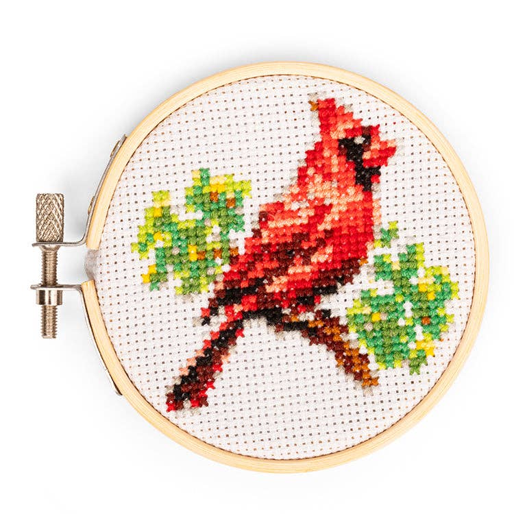 Kikkerland Design Inc - Cardinal Mini Cross Stitch Embroidery