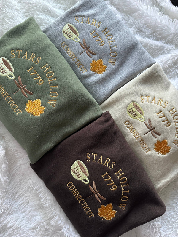 The Rach Co LLC - Embroidered Stars Hollow Sweatshirt