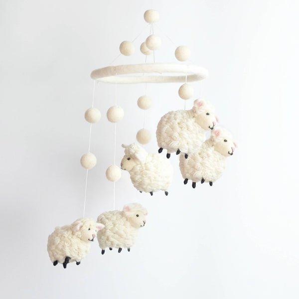 The Winding Road - Baby Mobile - White Sheep