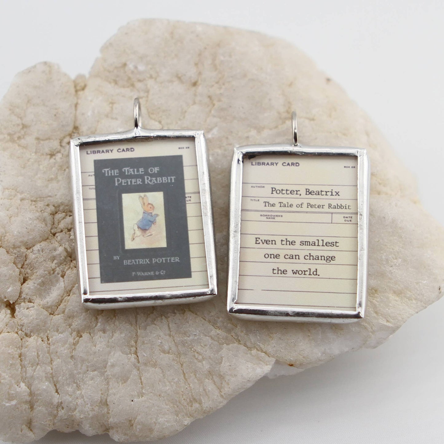 Jennifer Dahl Designs LLC - Peter Rabbit Vintage Book Cover Quote Charm Necklace