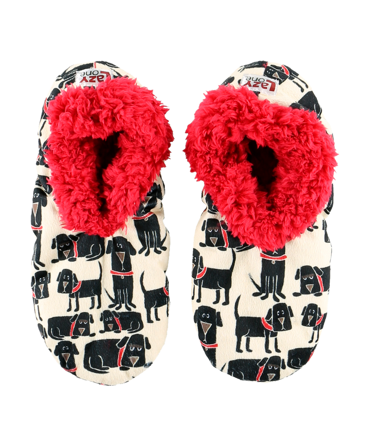 Lazy One - Plush Slipper Socks- Black Labs