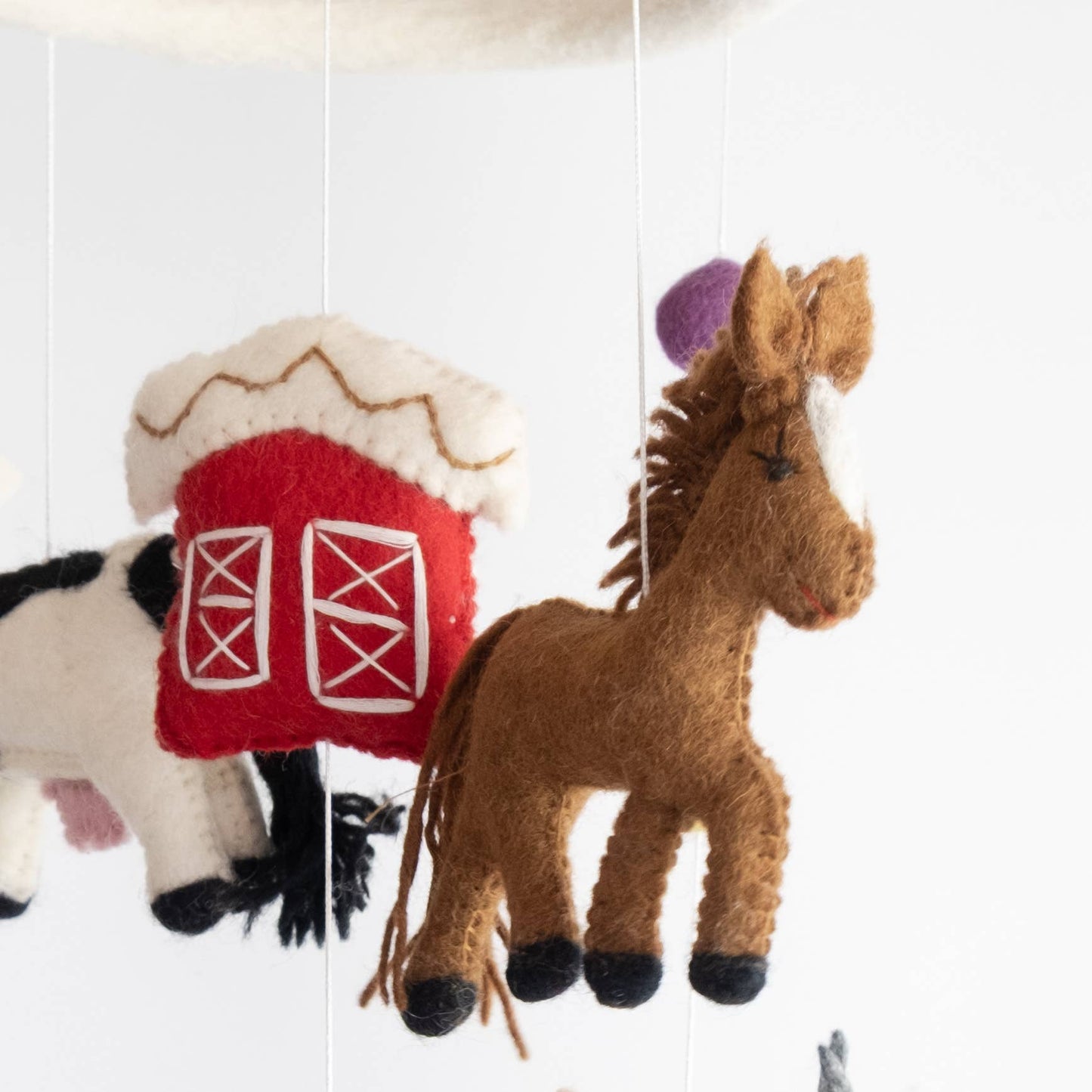The Winding Road - Farm Animals and Red Barn Baby Mobile