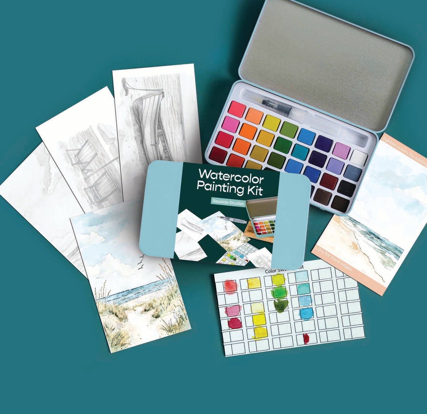 Cate Paper Co. - Seaside Studies Watercolor Paint Kit