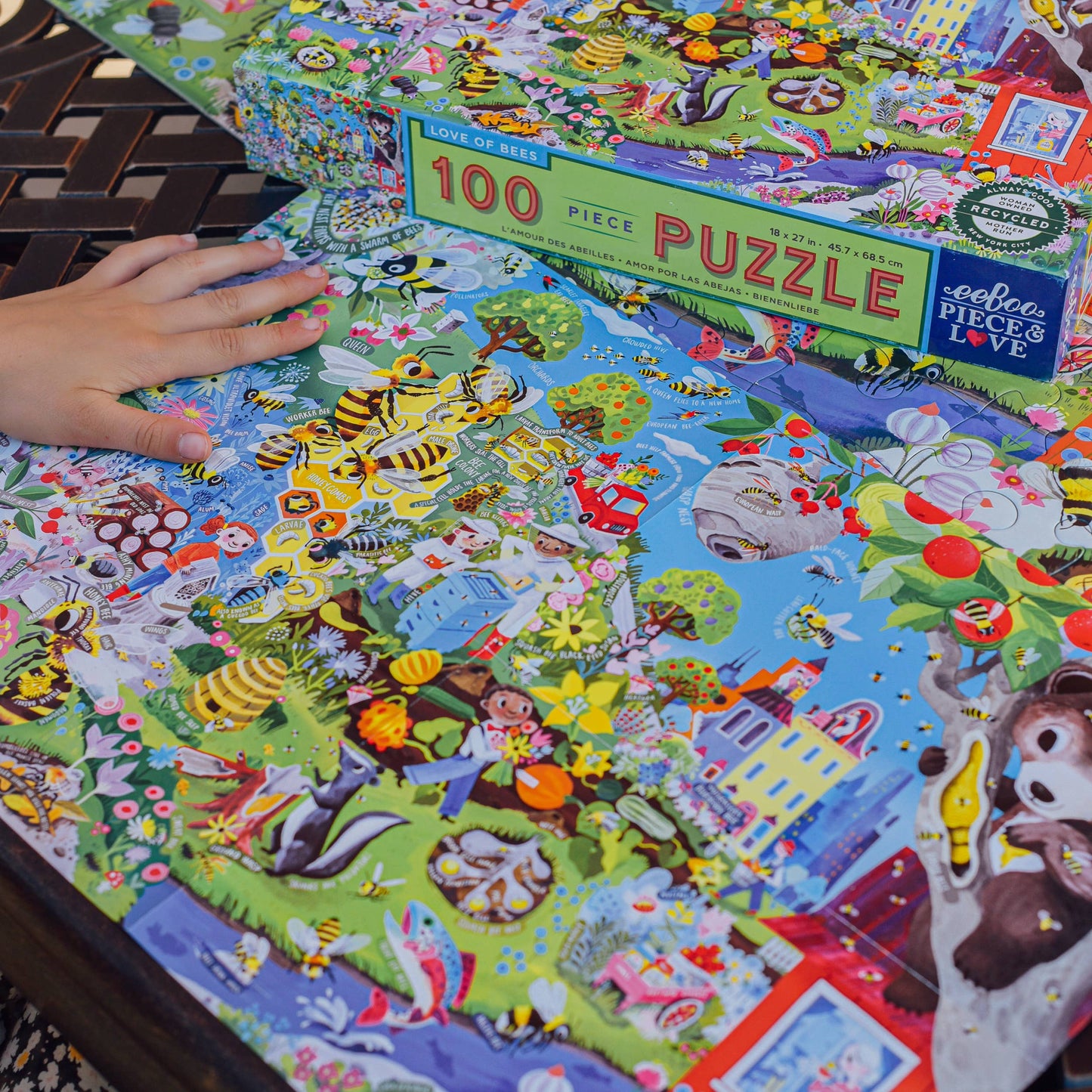 eeBoo - Love of Bees 100 Piece Puzzle