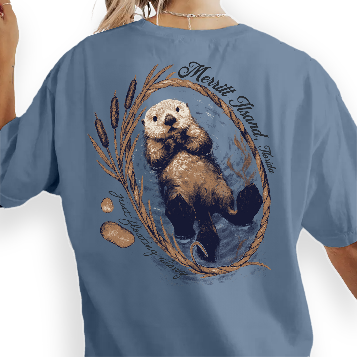 Textile Graphix - Floating Otter Tee – The Educated Otter Graphic T-Shirt