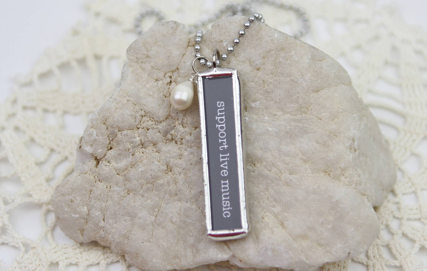 Jennifer Dahl Designs LLC - Support Live Music Handmade Soldered Charm Necklace