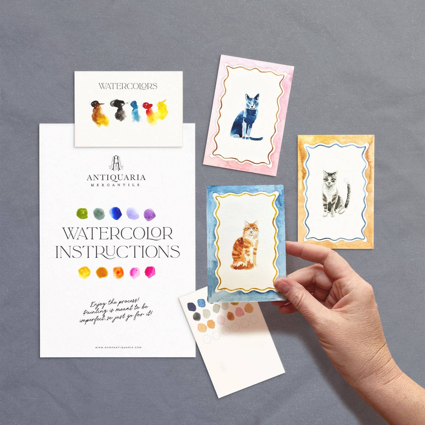 Antiquaria - Antiquaria Mini Watercolor Painting Kit: Cats