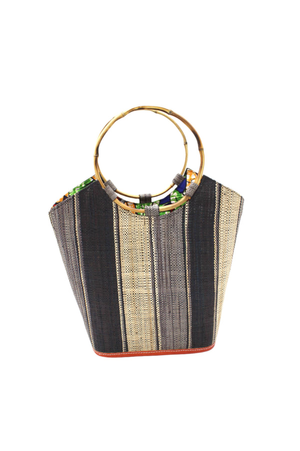 Shebobo - Carmen Straw Bucket Bag with Bamboo Handles
