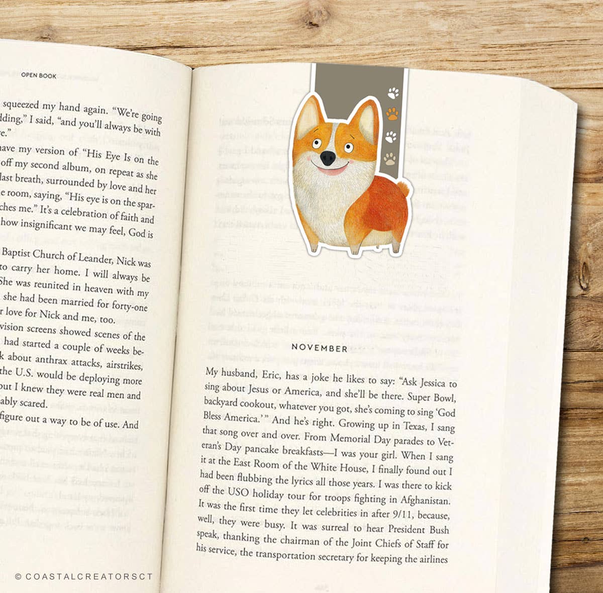 Coastal Creators of Connecticut - Corgi Dog Reversible Magnetic Bookmark