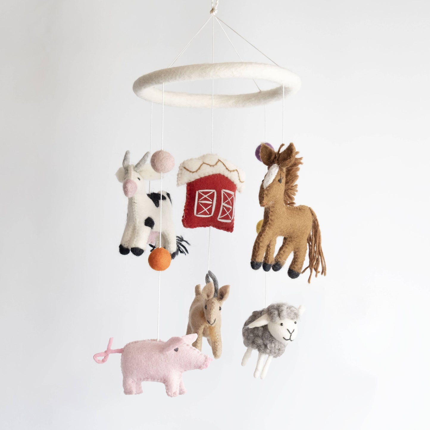The Winding Road - Farm Animals and Red Barn Baby Mobile