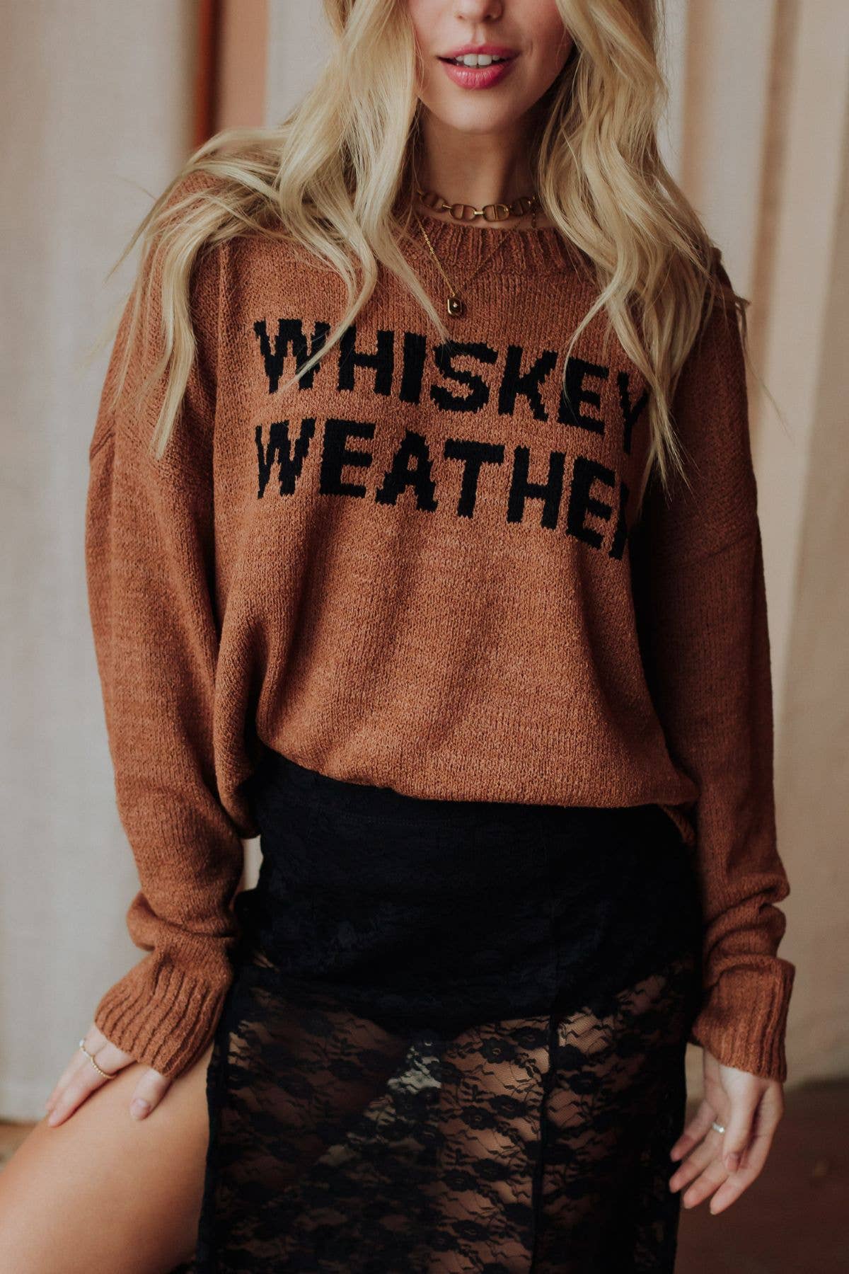 Panache Apparel Co. - Brown Whiskey Weather Lightweight Sweater