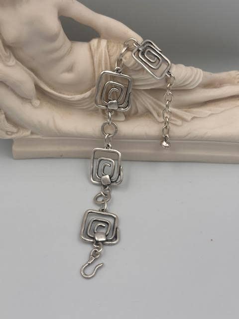 Volare -  Square Spiral Swirl Motif Bracelet