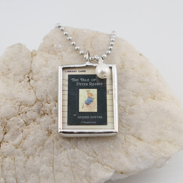 Jennifer Dahl Designs LLC - Peter Rabbit Vintage Book Cover Quote Charm Necklace