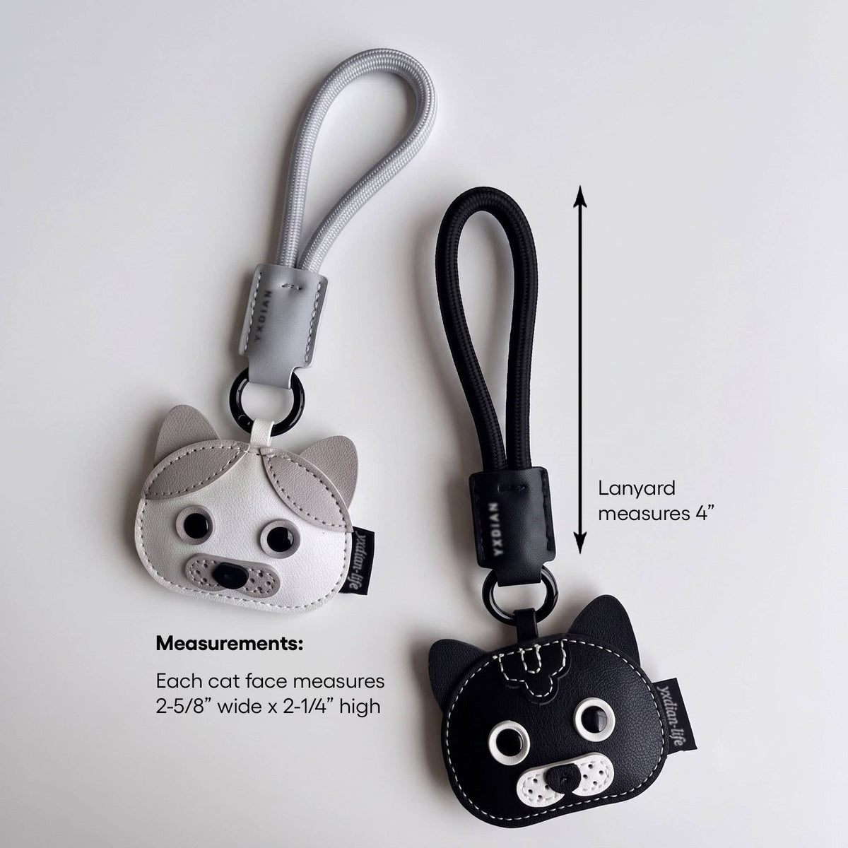 Coastal Creators of Connecticut. - Cat Leather Bag Charm and Key Chain Fob