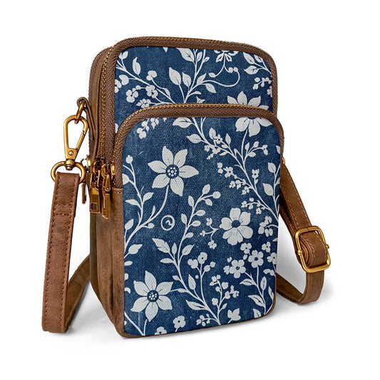 ANNGOTI - Indigo Sketch Cellphone Bag