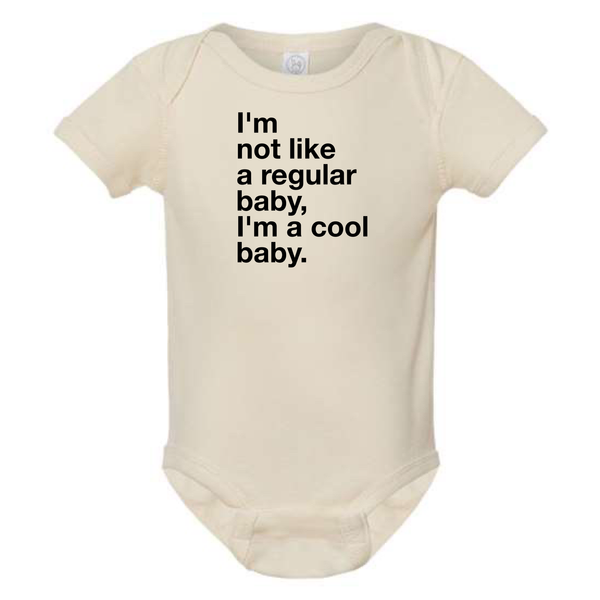 dkhandmade - I'M NOT A REGULAR BABY - I'M A COOL BABY ONESIE
