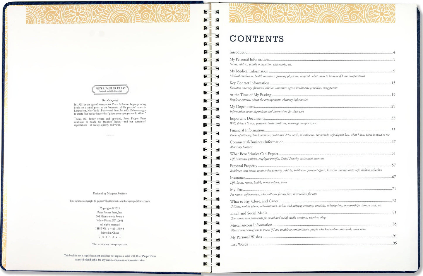 Peter Pauper Press - Peace of Mind Planner