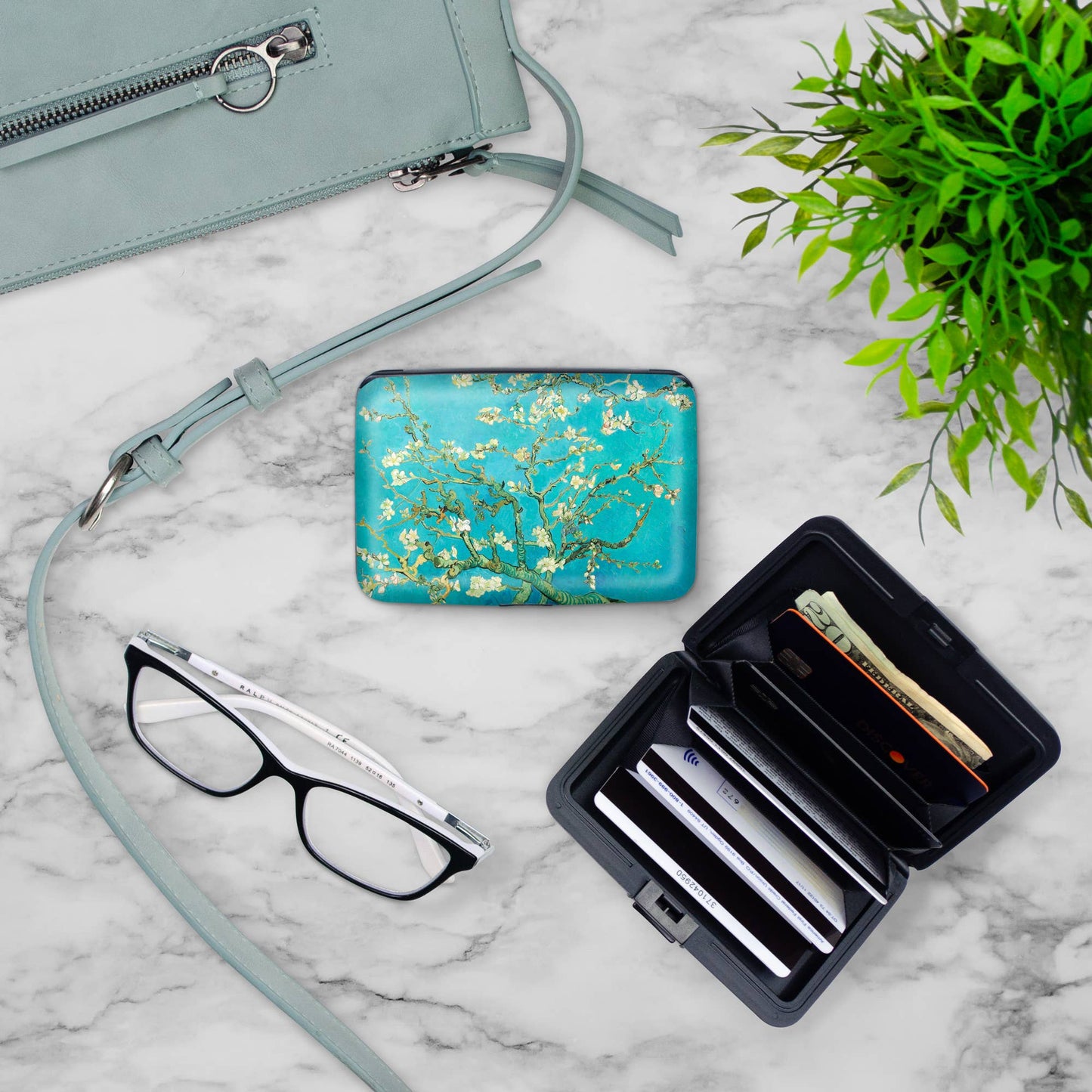 Monarque - Van Gogh - Almond Blossom Blue Armored Wallet