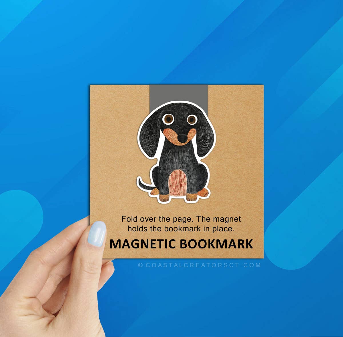 Coastal Creators of Connecticut - Dachshund Dog Reversible Magnetic Bookmark (Packaged)